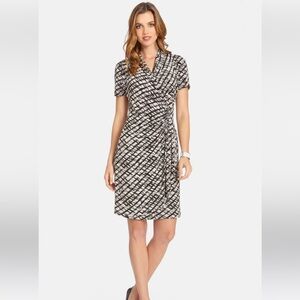 Karen Kane Black and White Patterned Midi Dress